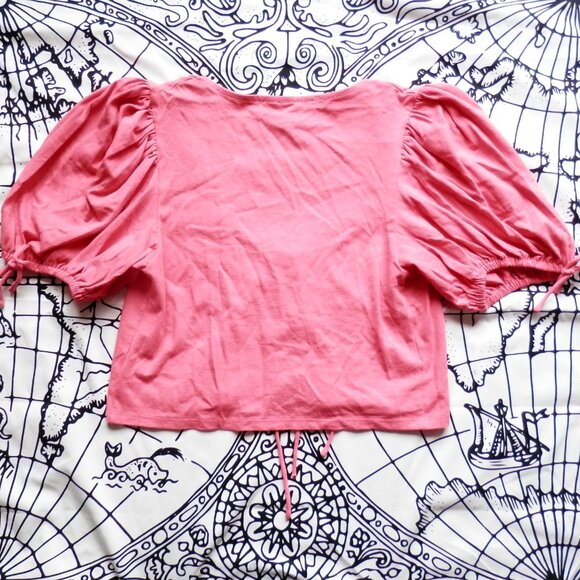 Free People || Women's Kitty Cotton Front-Tie Crop Top - Picture 8 of 8